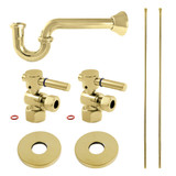 Kingston Brass Concord Bathroom Plumbing Supply Kit, 1/2" NPT Female Inlet x 3/8" O.D. Compression Outlet, Polished Brass -  KPK402