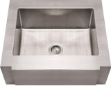 Whitehaus WHNCMAP3026 30" Noah Commercial Single Bowl Apron Kitchen Sink with Decorative Notched Front - Brushed Stainless Steel
