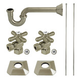 Kingston Brass Trapeze Modern Plumbing Sink Trim Kit with P-Trap, Brushed Nickel -  KPK130P8