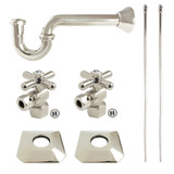 Kingston Brass Trapeze Modern Plumbing Sink Trim Kit with P-Trap, Polished Nickel -  KPK130P6