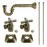 Kingston Brass Trapeze Modern Plumbing Sink Trim Kit with P-Trap, Antique Brass -  KPK130P3