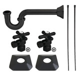 Kingston Brass Trapeze Modern Plumbing Sink Trim Kit with P-Trap, Matte Black -  KPK130P0