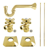 Kingston Brass Trapeze Modern Plumbing Sink Trim Kit with P-Trap, Polished Brass -  KPK130P2