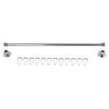 Kingston Brass Edenscape 36"-60" Stainless Steel Adjustable Shower Curtain Rod with Rings, Polished Chrome - KSR361