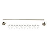 Kingston Brass Edenscape 36"-60" Stainless Steel Adjustable Shower Curtain Rod with Rings, Brushed Nickel - KSR368