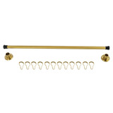 Kingston Brass Edenscape 36"-60" Stainless Steel Adjustable Shower Curtain Rod with Rings, Brushed Brass - KSR367