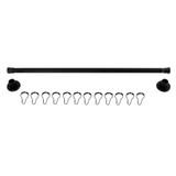 Kingston Brass Edenscape 36"-60" Stainless Steel Adjustable Shower Curtain Rod with Rings, Matte Black - KSR360