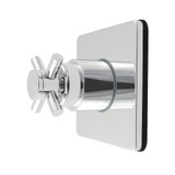 Kingston Brass Concord Single-Handle Six-Way Diverter Valve with Square Trim Kit, Polished Chrome - KS4041DX