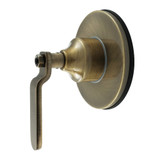 Kingston Brass Whitaker Single-Handle Three-Way Diverter Valve with Round Trim Kit, Antique Brass - KS3033KL