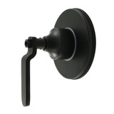 Kingston Brass Whitaker Single-Handle Three-Way Diverter Valve with Round Trim Kit, Matte Black - KS3030KL