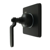 Kingston Brass Whitaker Single-Handle Three-Way Diverter Valve with Square Trim Kit, Matte Black - KS3040KL