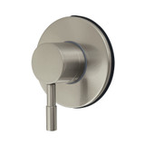 Kingston Brass Concord Single-Handle Six-Way Diverter Valve with Round Trim Kit, Brushed Nickel - KS4038DL