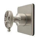 Kingston Brass Belknap Single-Handle Six-Way Diverter Valve with Square Trim Kit, Brushed Nickel - KS4048RX