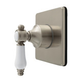 Kingston Brass Bel-Air Single-Handle Six-Way Diverter Valve with Square Trim Kit, Brushed Nickel - KS4048BPL