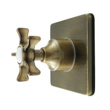 Kingston Brass Hamilton Single-Handle Six-Way Diverter Valve with Square Trim Kit, Antique Brass - KS4043NX