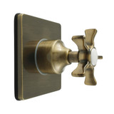 Kingston Brass Hamilton Single-Handle Three-Way Diverter Valve with Square Trim Kit, Antique Brass - KS3043NX