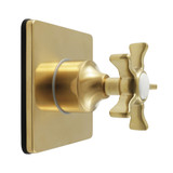 Kingston Brass Hamilton Single-Handle Three-Way Diverter Valve with Square Trim Kit, Brushed Brass - KS3047NX