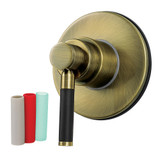 Kingston Brass Kaiser Single-Handle Three-Way Diverter Valve with Round Trim Kit, Antique Brass - KS3033DKL