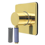 Kingston Brass Verona Single-Handle Three-Way Diverter Valve with Square Trim Kit, Polished Brass - KS3042KPS