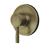 Kingston Brass Concord Single-Handle Six-Way Diverter Valve with Round Trim Kit, Antique Brass - KS4033DL