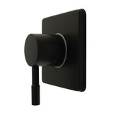 Kingston Brass Concord Single-Handle Six-Way Diverter Valve with Square Trim Kit, Matte Black - KS4040DL