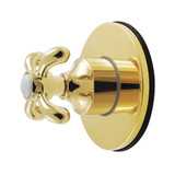 Kingston Brass French Country Single-Handle Six-Way Diverter Valve with Round Trim Kit, Polished Brass - KS4032TX