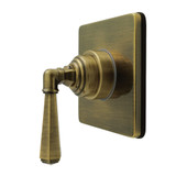 Kingston Brass Metropolitan Single-Handle Six-Way Diverter Valve with Square Trim Kit, Antique Brass - KS4043HL