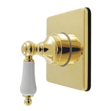 Kingston Brass Restoration Single-Handle Six-Way Diverter Valve with Square Trim Kit, Polished Brass - KS4042PL