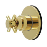 Kingston Brass Concord Single-Handle Six-Way Diverter Valve with Round Trim Kit, Polished Brass - KS4032DX