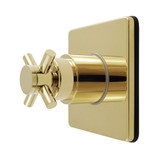 Kingston Brass Concord Single-Handle Six-Way Diverter Valve with Square Trim Kit, Polished Brass - KS4042DX