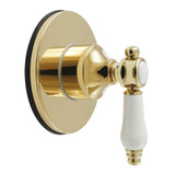 Kingston Brass Bel-Air Single-Handle Six-Way Diverter Valve with Round Trim Kit, Polished Brass - KS4032BPL