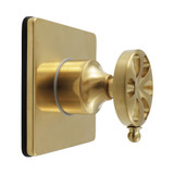 Kingston Brass Belknap Single-Handle Three-Way Diverter Valve with Square Trim Kit, Brushed Brass - KS3047RX