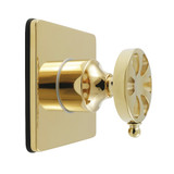 Kingston Brass Belknap Single-Handle Three-Way Diverter Valve with Square Trim Kit, Polished Brass - KS3042RX