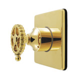 Kingston Brass Fuller Single-Handle Six-Way Diverter Valve with Square Trim Kit, Polished Brass - KS4042CG