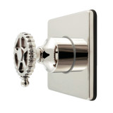 Kingston Brass Fuller Single-Handle Six-Way Diverter Valve with Square Trim Kit, Polished Nickel - KS4046CG