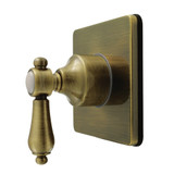 Kingston Brass Heirloom Single-Handle Six-Way Diverter Valve with Square Trim Kit, Antique Brass - KS4043BAL