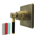 Kingston Brass Kaiser Single-Handle Six-Way Diverter Valve with Square Trim Kit, Antique Brass - KS4043DKL