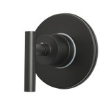 Kingston Brass Manhattan Single-Handle Three-Way Diverter Valve with Round Trim Kit, Matte Black - KS3030CML