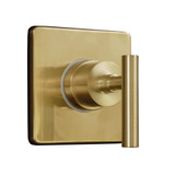 Kingston Brass Manhattan Single-Handle Three-Way Diverter Valve with Square Trim Kit, Brushed Brass - KS3047CML