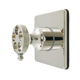 Kingston Brass Webb Single-Handle Six-Way Diverter Valve with Knurled Handle and Square Trim Kit, Polished Nickel - KS4046RKX