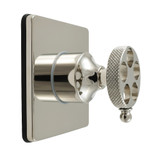 Kingston Brass Webb Single-Handle Three-Way Diverter Valve with Square Trim Kit, Polished Nickel - KS3046RKX
