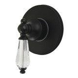 Kingston Brass Willshire Single-Handle Six-Way Diverter Valve with Round Trim Kit, Matte Black - KS4030WLL