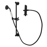 Kingston Brass Made to Match Shower System with 24" Slide/Grab Bar and Hand Shower, Matte Black - KCK3520W0