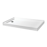 Kingston Brass Aruba 60" x 32" Acrylic Double Threshold Shower Base with Left Drain, Glossy White - VTSB60324L