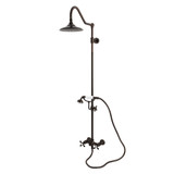 Kingston Brass Kingston Wall Mount Rain Drop Shower System with Hand Shower, Oil Rubbed Bronze - CCK3665AX