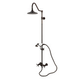 Kingston Brass Essex Wall Mount Rain Drop Shower System with Hand Shower, Oil Rubbed Bronze - CCK3665BEX