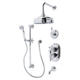 Kingston Brass Restoration Thermostatic Tub and Shower Faucet with Handshower, Polished Chrome - KSK36310AL