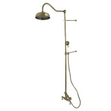 Kingston Brass Vintage Tub Wall Mount Rain Drop Shower System with Hand Shower, Antique Brass - CCK6173