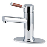 Kingston Brass Wellington One-Handle Single-Hole Bathroom Faucet with Deck Plate and Push Pop-Up Drain, Polished Chrome - LS8421DWL