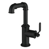 Kingston Brass Whitaker One-Handle Single-Hole Bathroom Faucet with Push Pop-Up Drain, Matte Black - LS6000KL